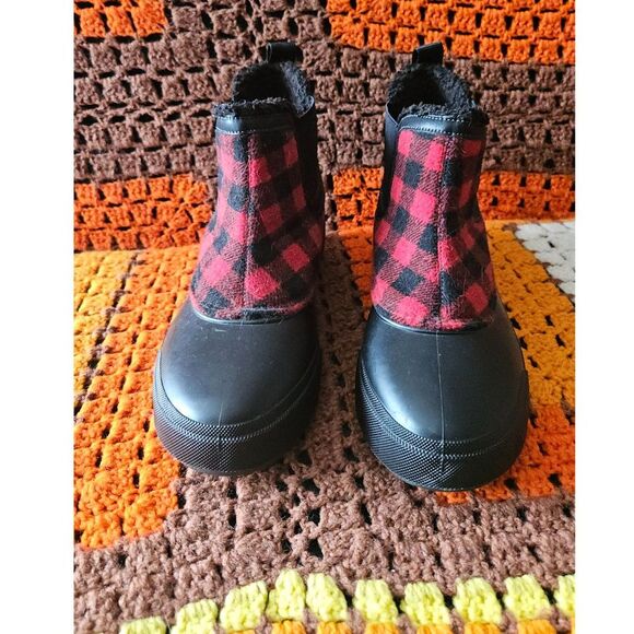 Easy Spirit Icicles Winter Ankle Boot Red Black 8 ~ Faux Shearling Lined - Picture 3 of 6